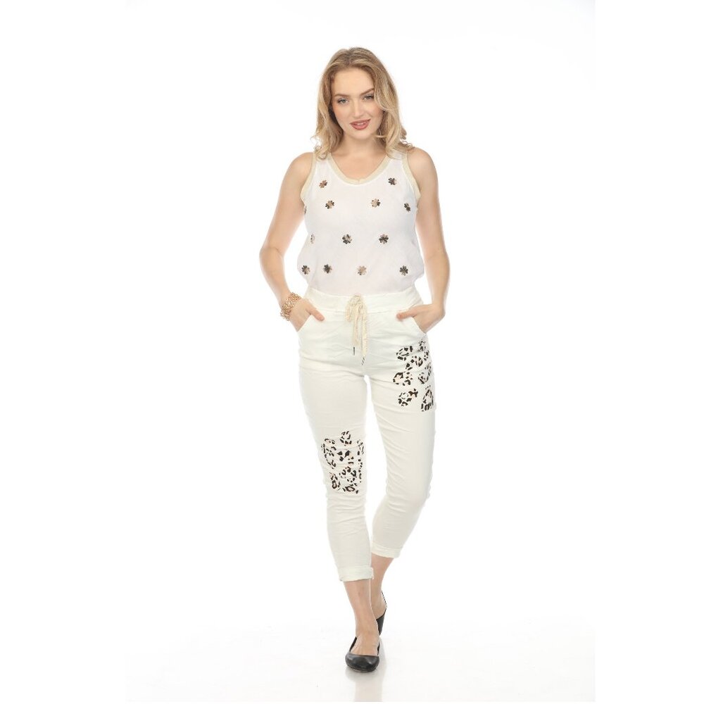 Off-White Cheetah Detail stretchable pant with Pockets